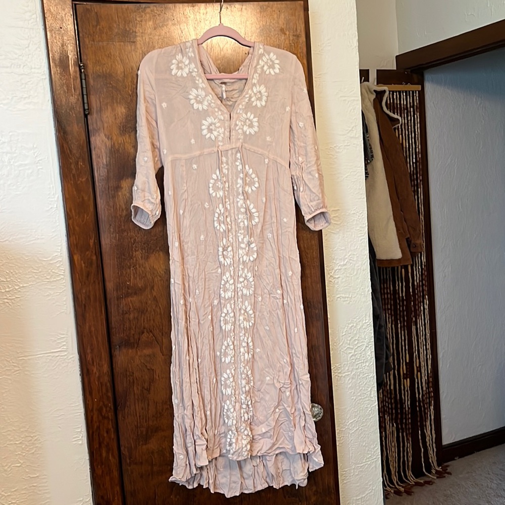 Light pink long flow dress